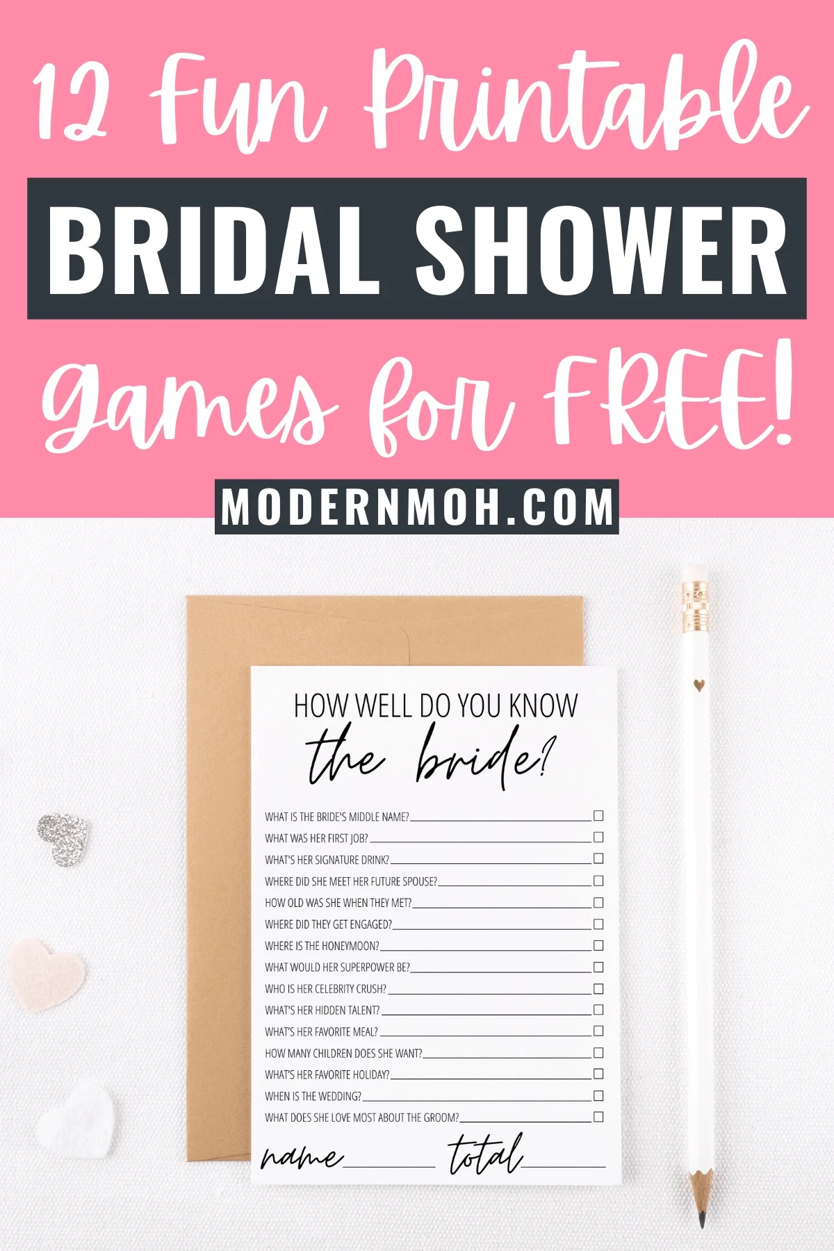 Free Printable Bridal Shower Games Templates