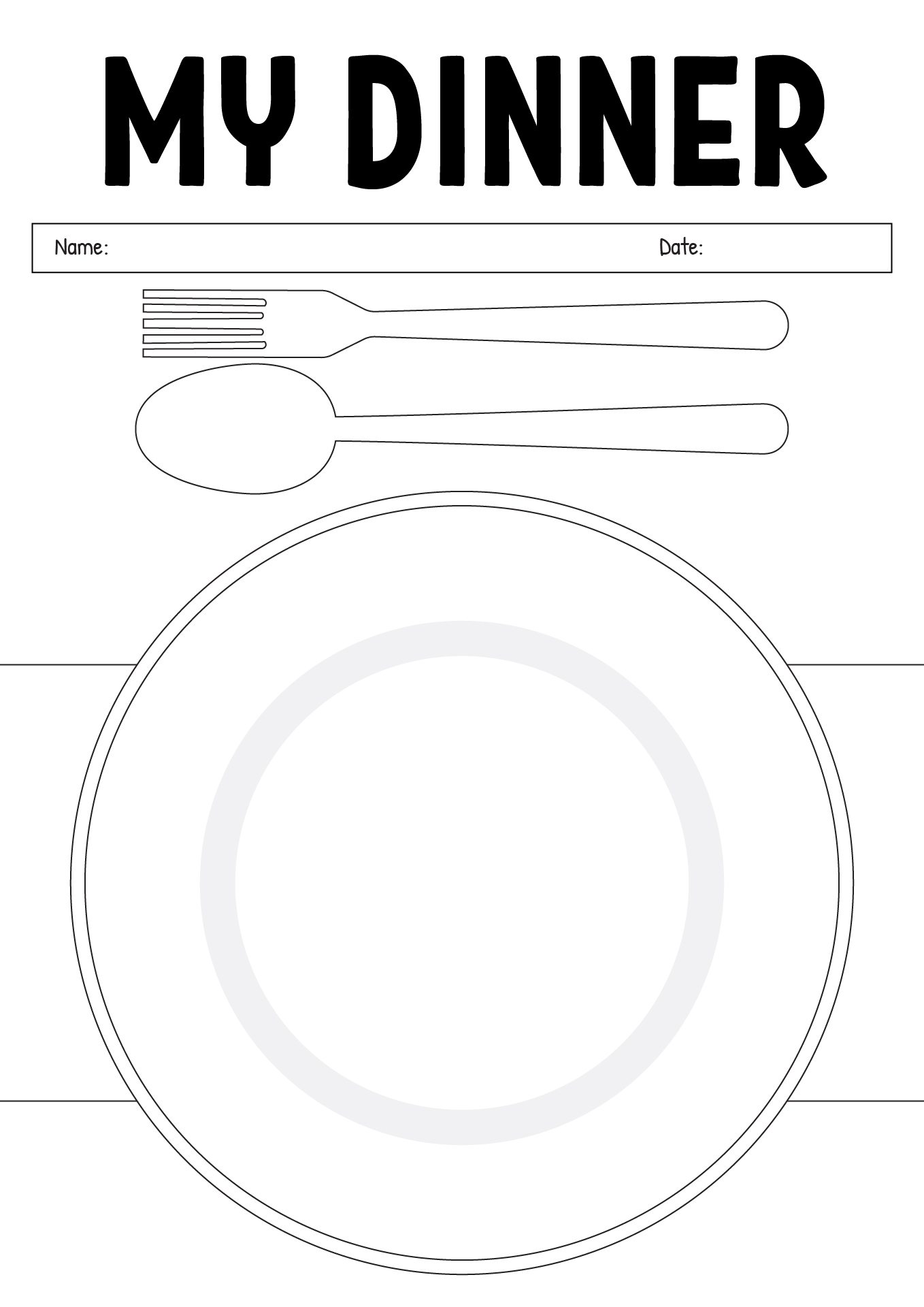 Printable Dinner Plate Template Printable Dinner Plate Template