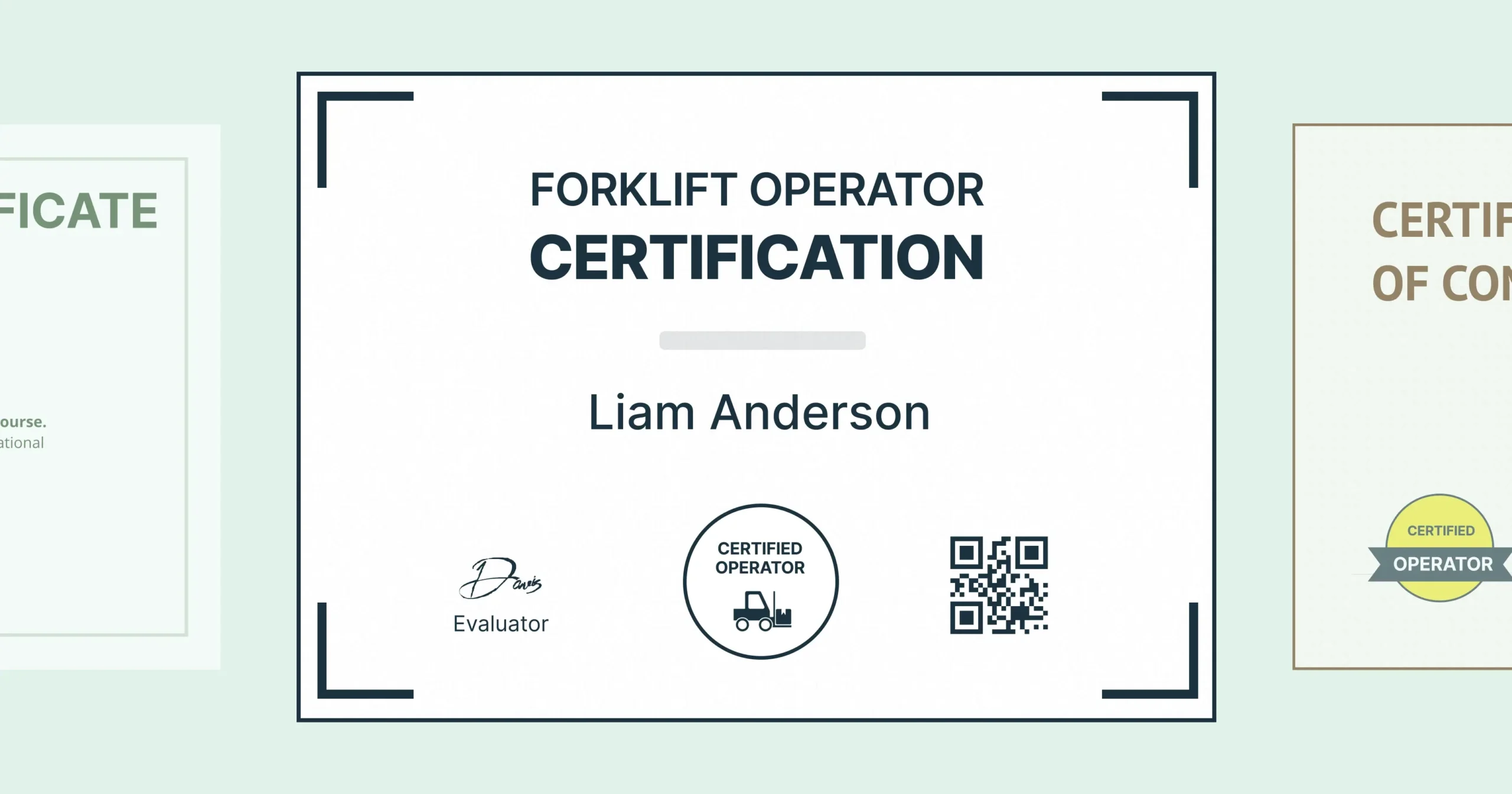 Printable Forklift Certification Card Template
