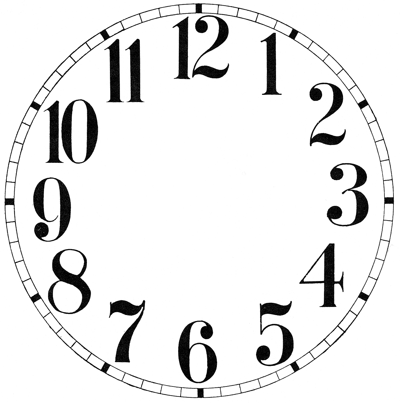 Clock Template Printable