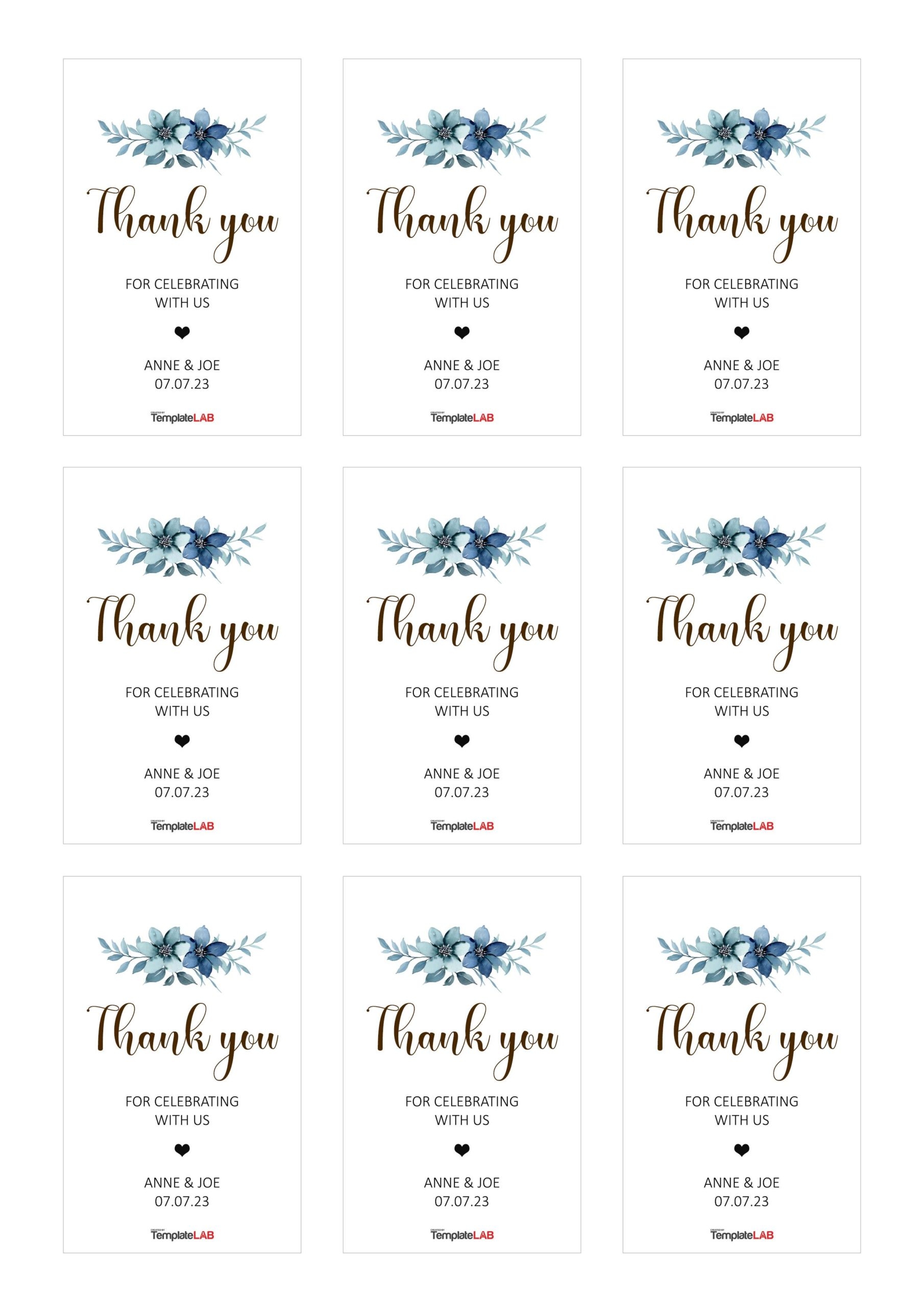 Customizable Free Printable Wedding Favor Tags Template