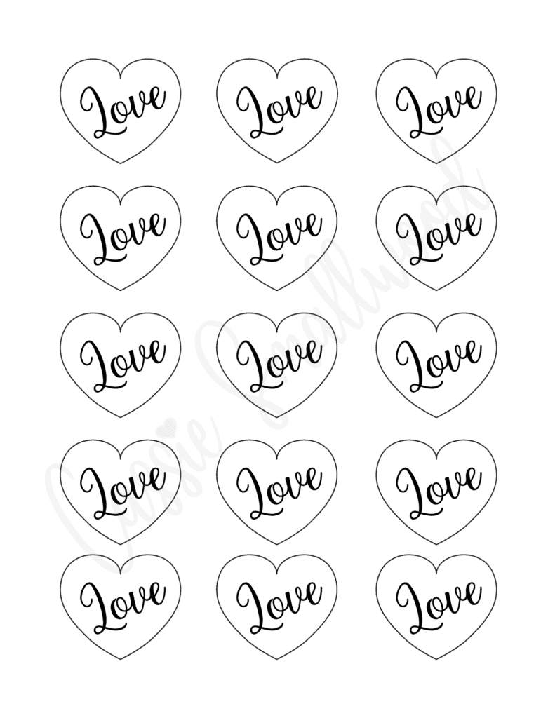 Different Size Heart Template Printable