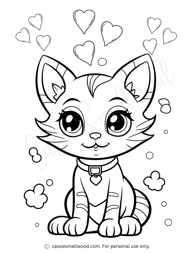 Free Cat Printable Coloring Pages