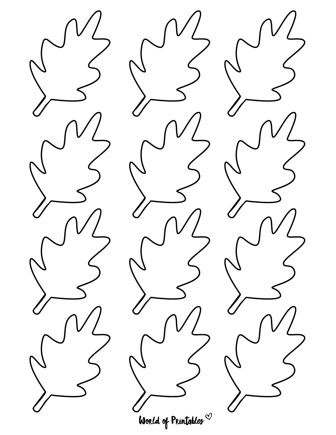 Leaves Template Printable