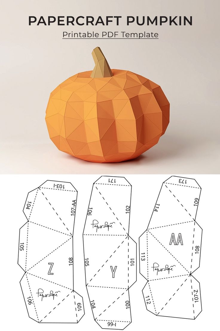 Printable 3d Paper Pumpkin Templates