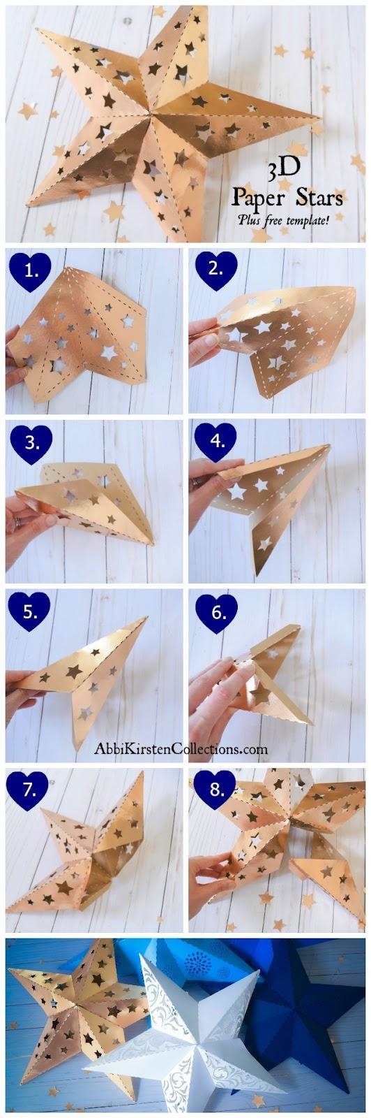 3D Paper Star Template Paper Star Instructions And Free Template