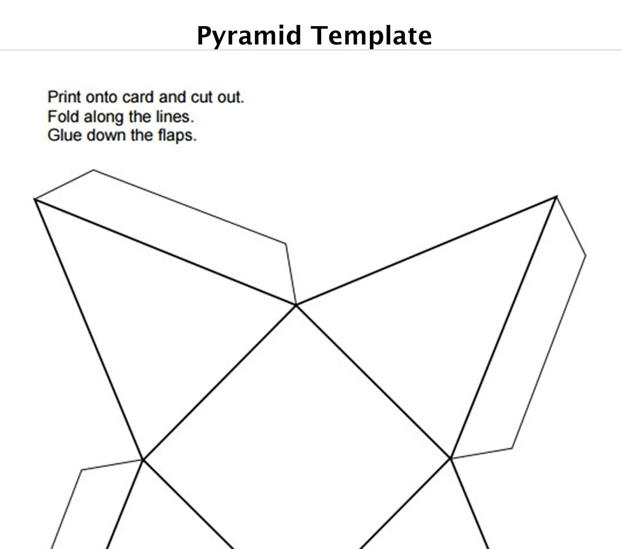 3D Pyramid Template To Print Card Cut Out Design Yourself Shape Card Print A4 Template DIY Accessories Jpg Download