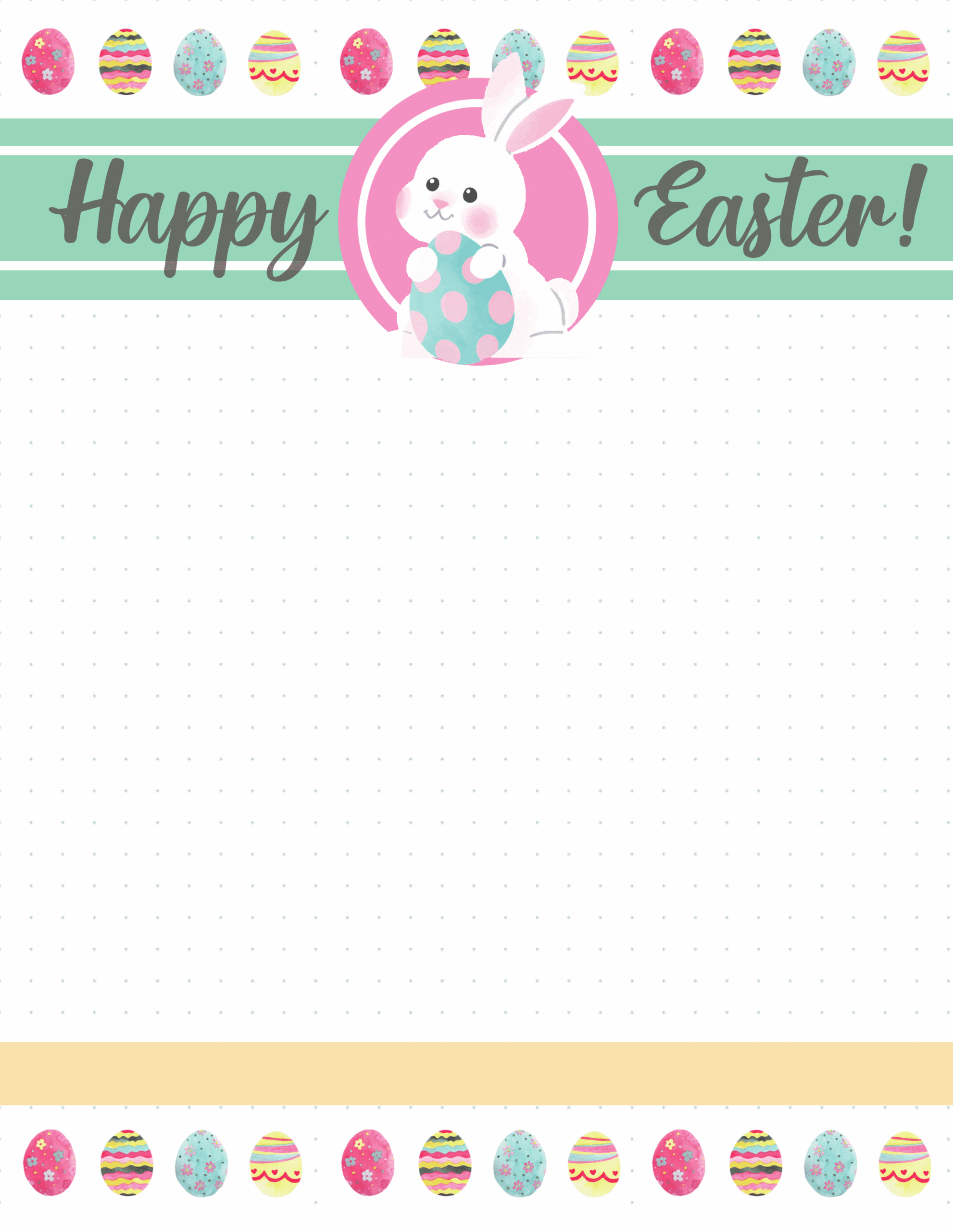free printable easter bunny stationery