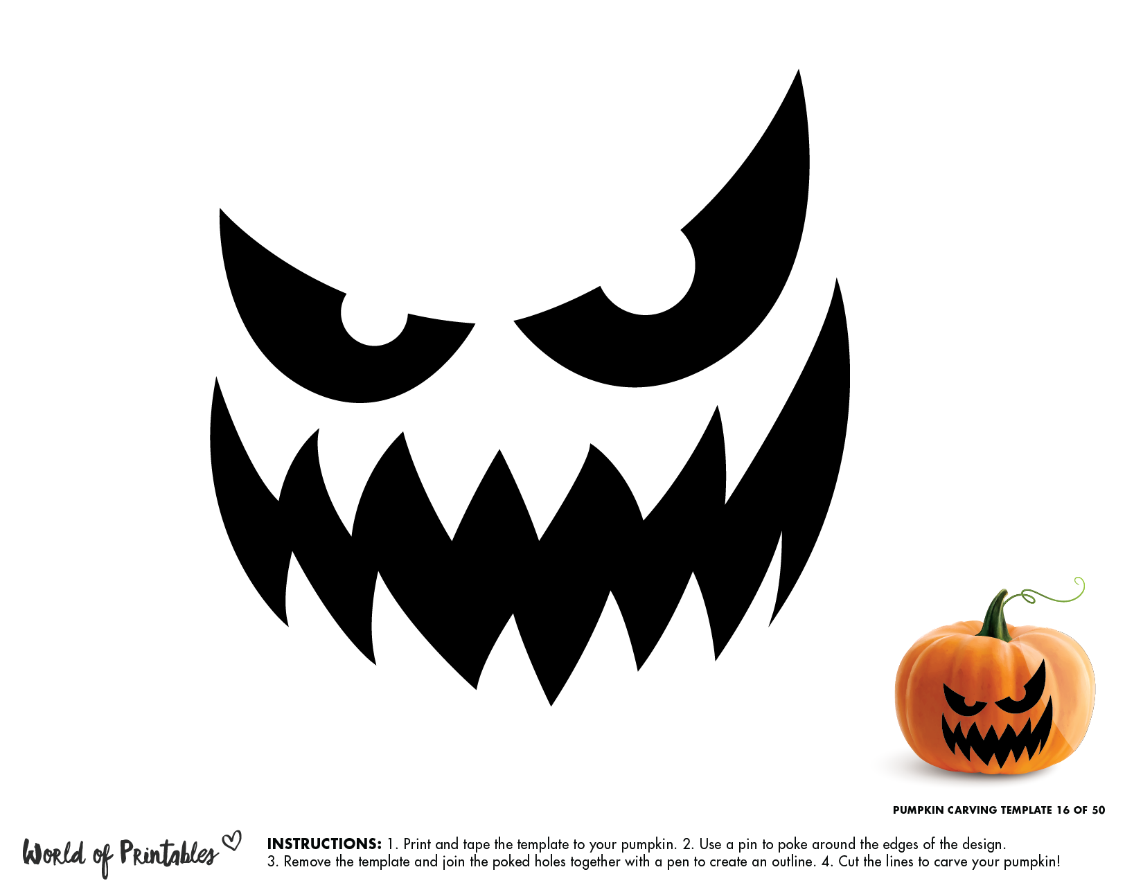 Printable Scary Pumpkin Carving Templates