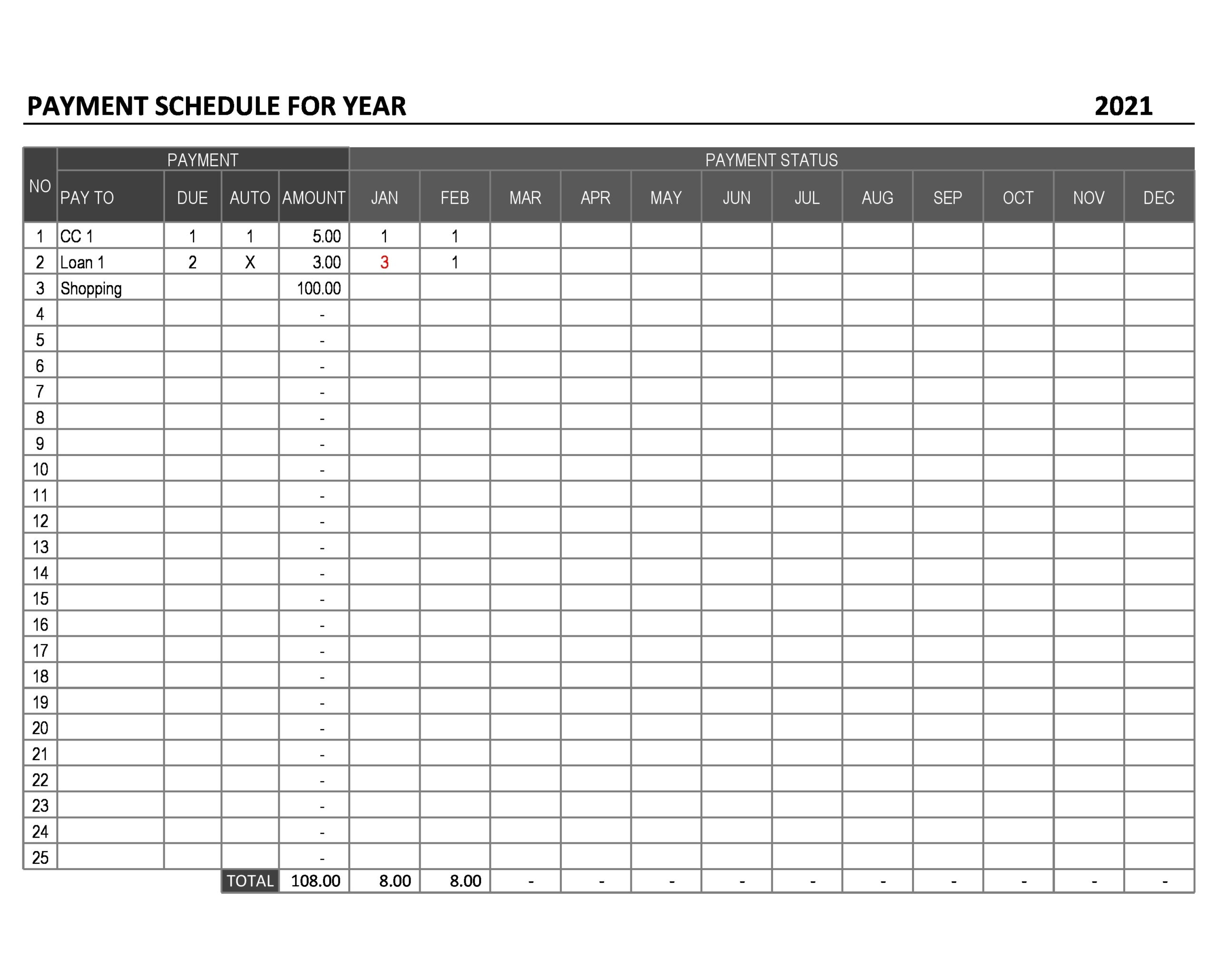 52 Free Payment Schedule Templates Excel Word TemplateLab