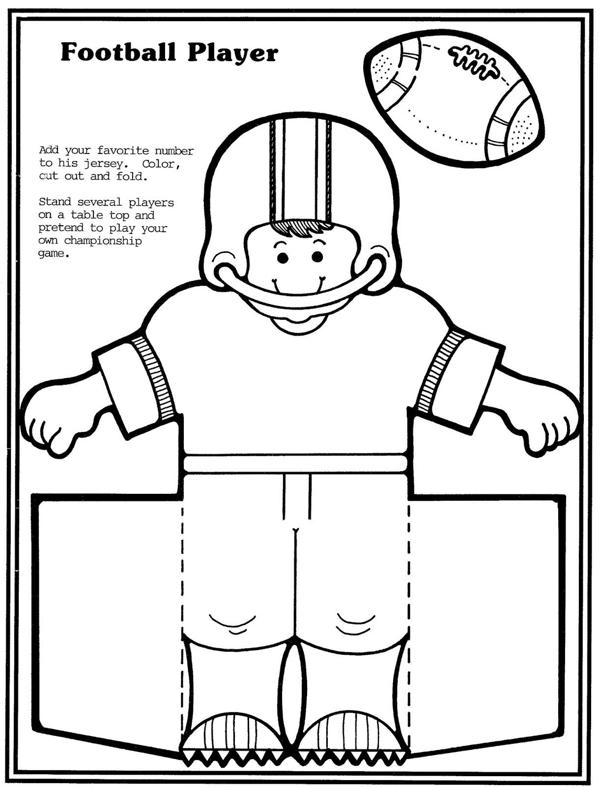 Football Player Template Printable
