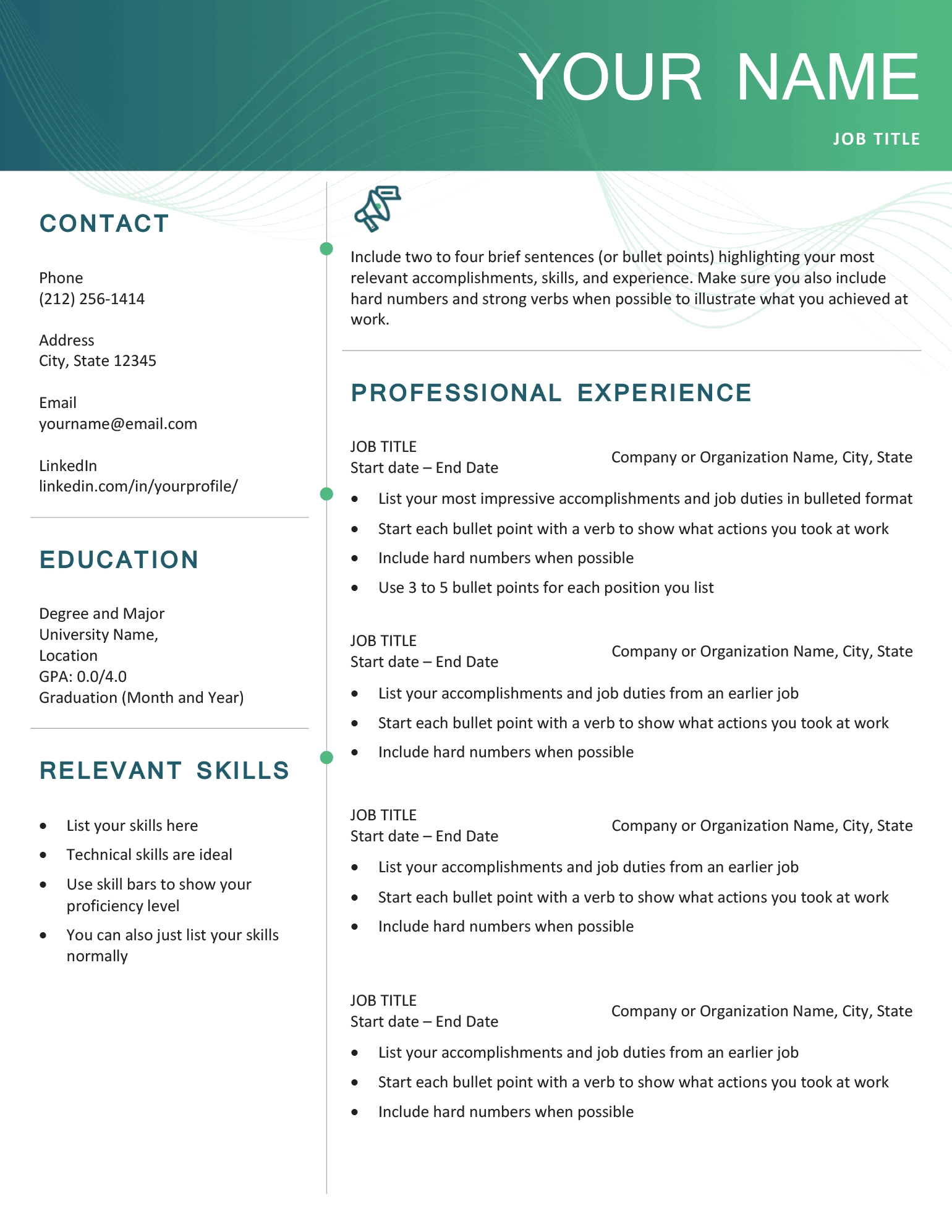 8 Blank Resume Templates Free To Download 