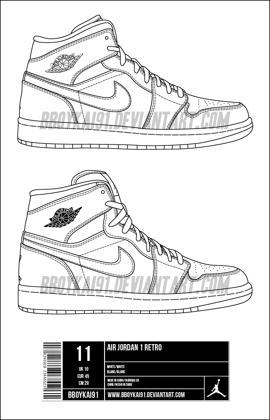Printable Jordan 1 Template