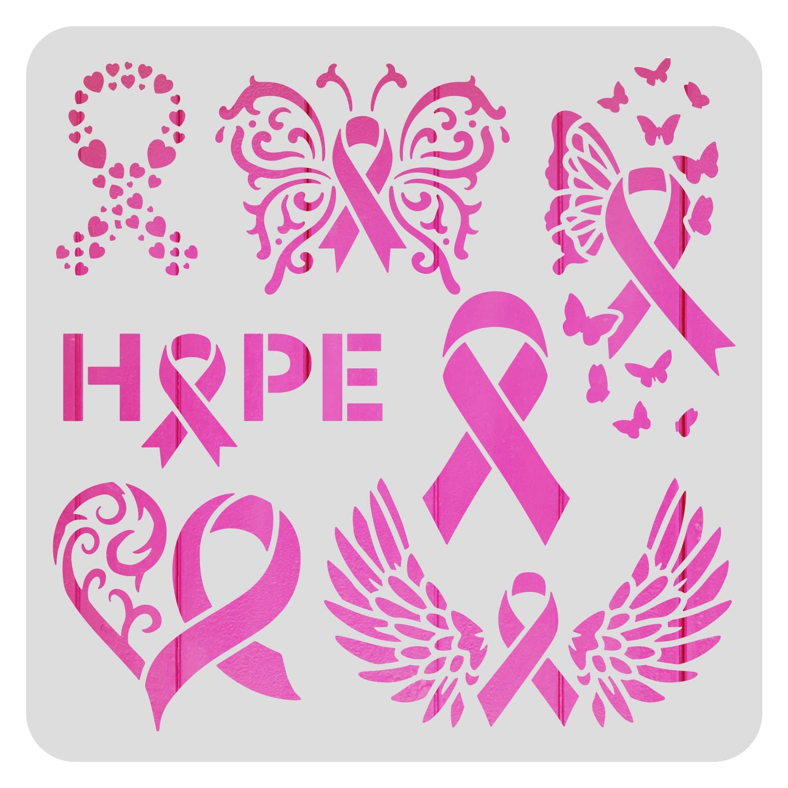 Printable Breast Cancer Ribbon Stencil Template