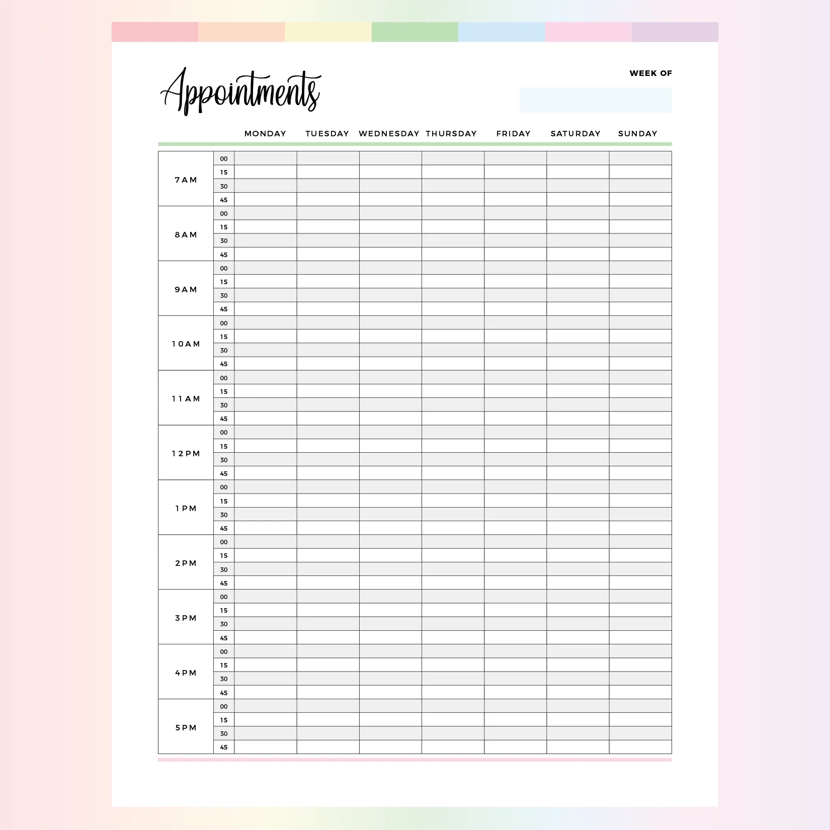 Appointment Planner Printable Instant Download PDF A4 And US 