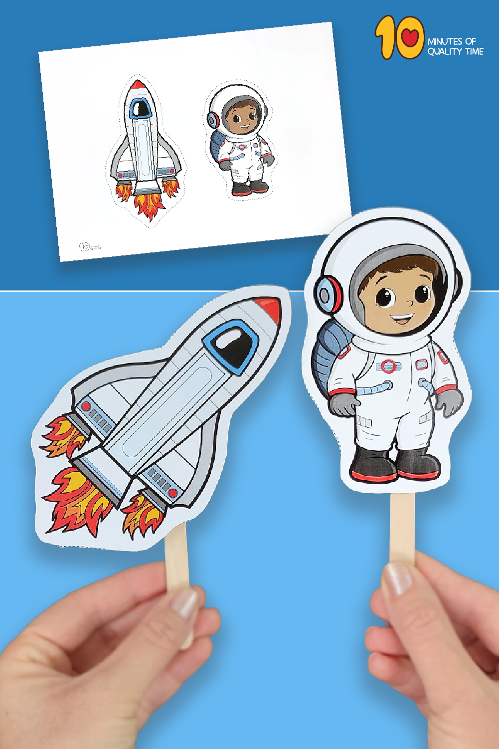 Astronaut And Rocket Ship Cut Out Craft 10 Minutes Of Quality Time