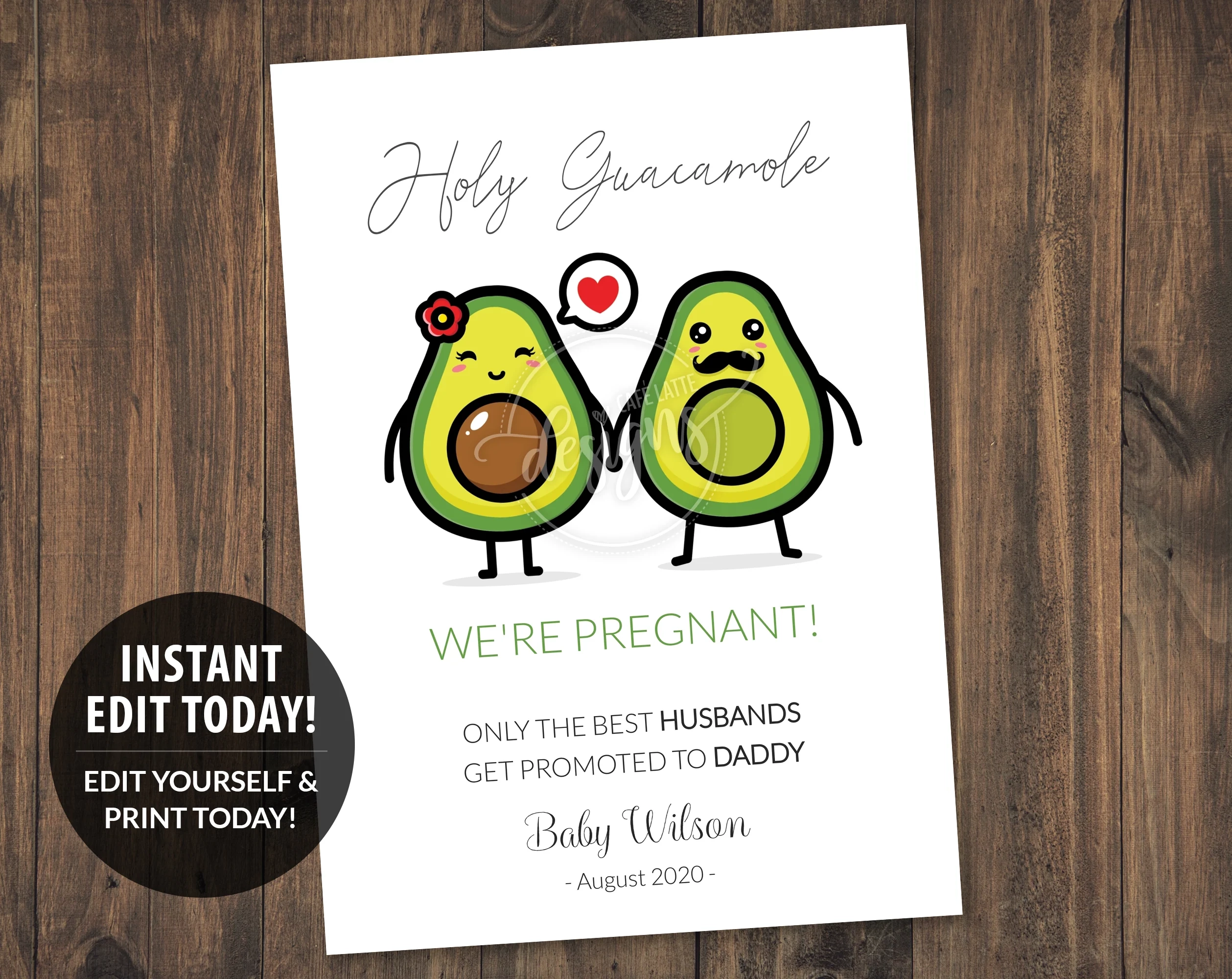 Printable Pregnancy Announcement Cards