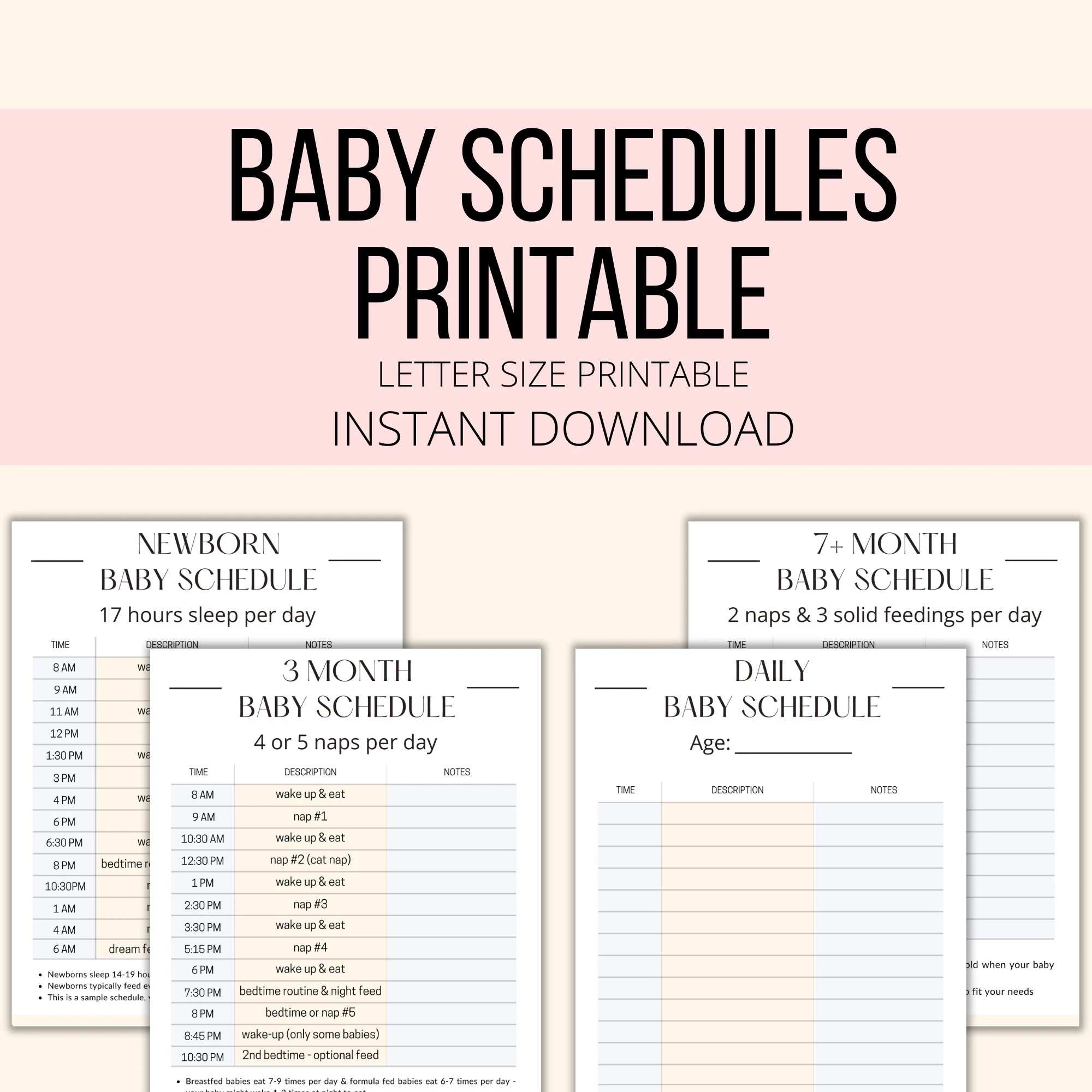 Printable Baby Schedule Template