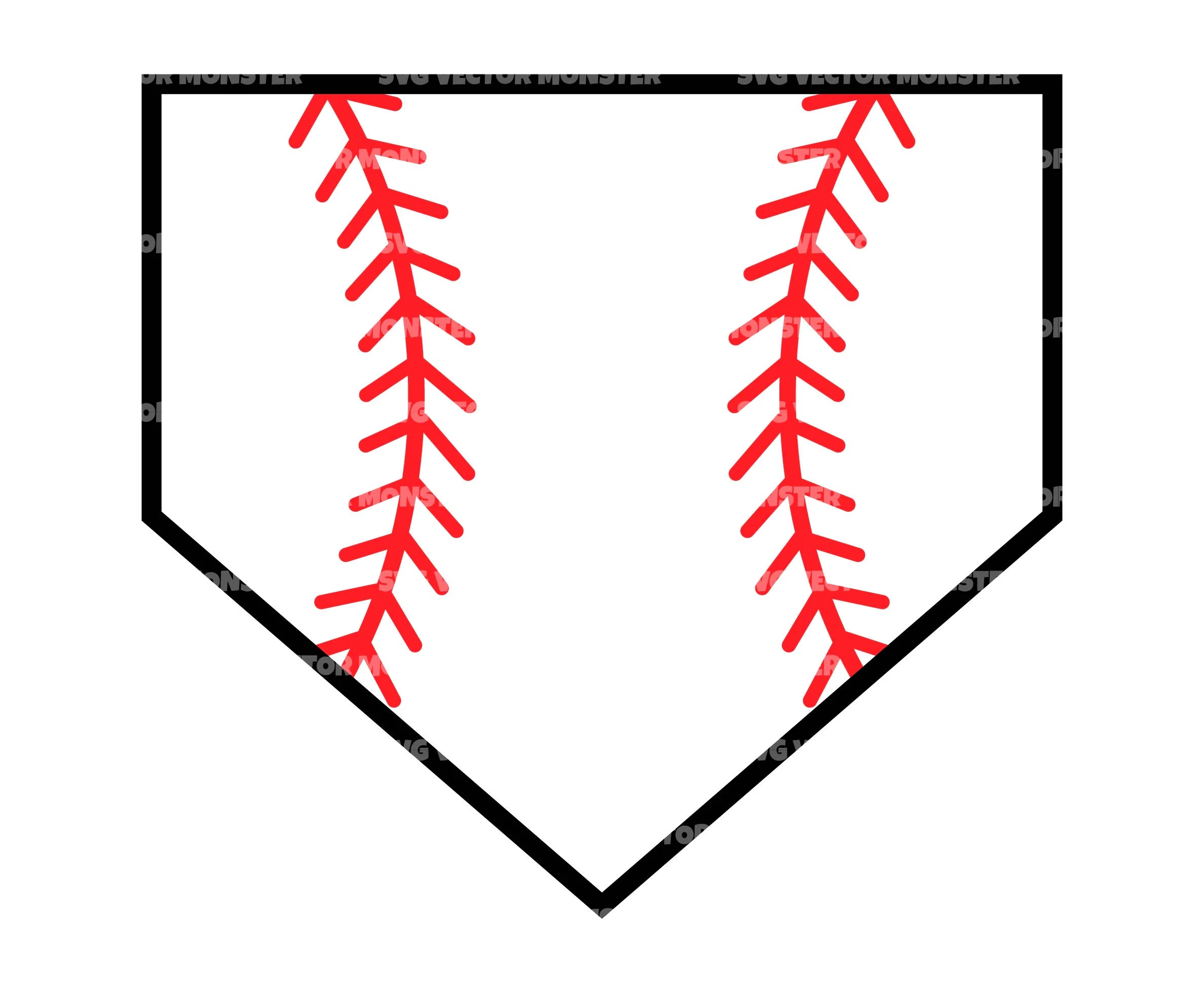 Baseball Home Plate Red Stitch Home Run Softball Diamond Field