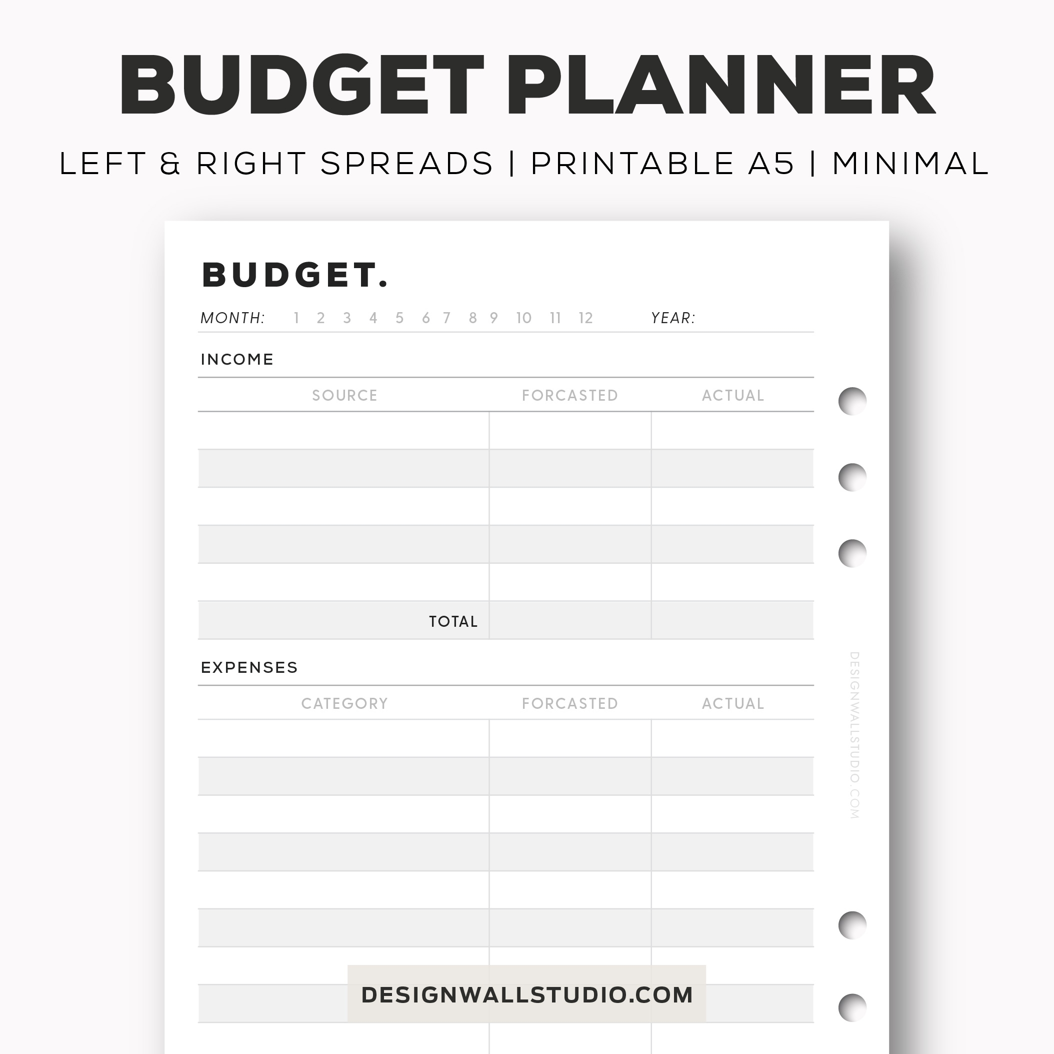 Free A5 Budget Printables