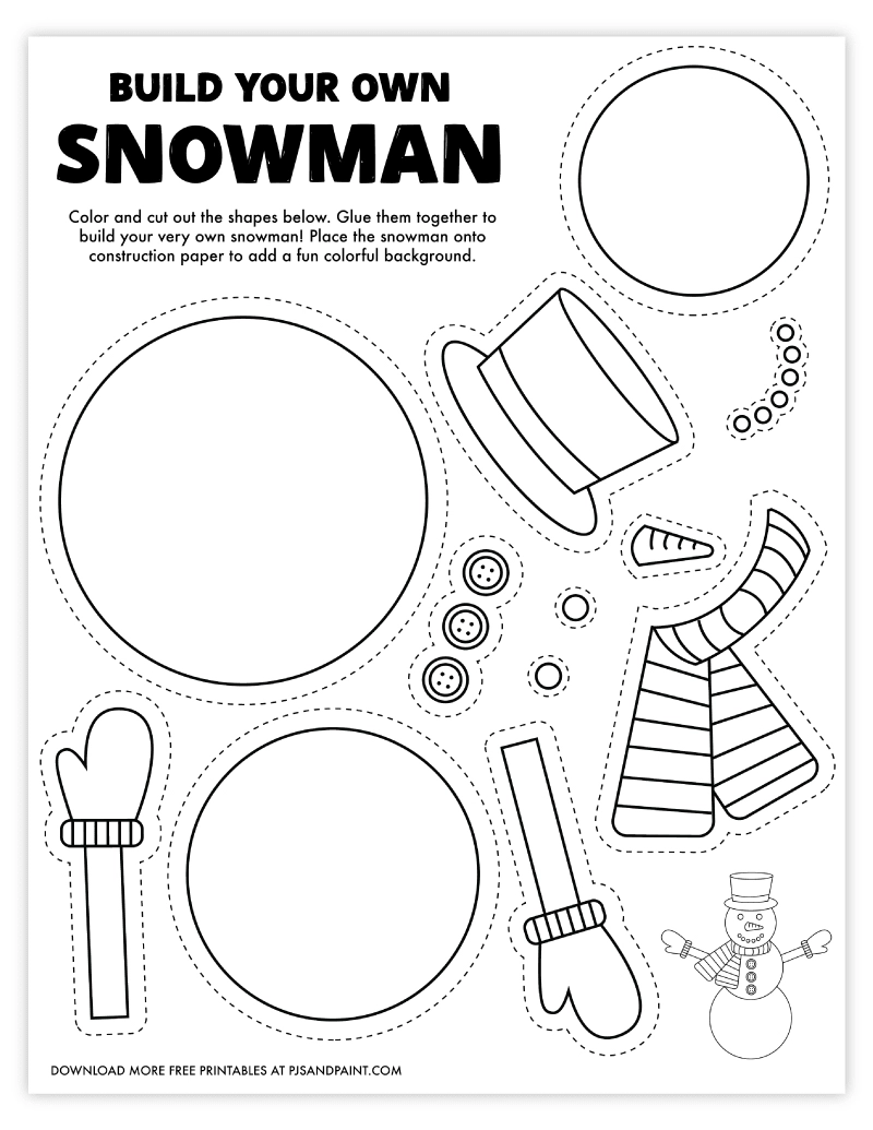 Printable Snowman Parts Template