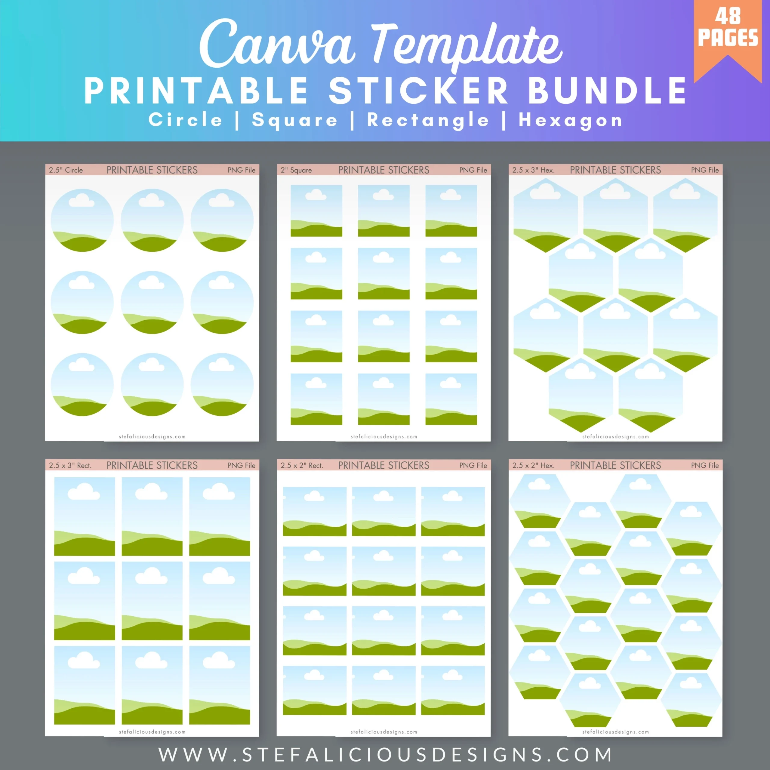 Canva Frame Sticker Template Bundle Zum Erstellen Deiner Eigenen 