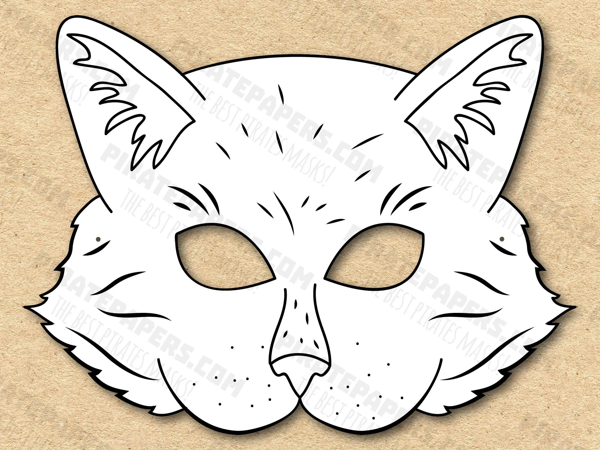 Cat Mask Printable Coloring Paper DIY For Kids And Adults PDF 