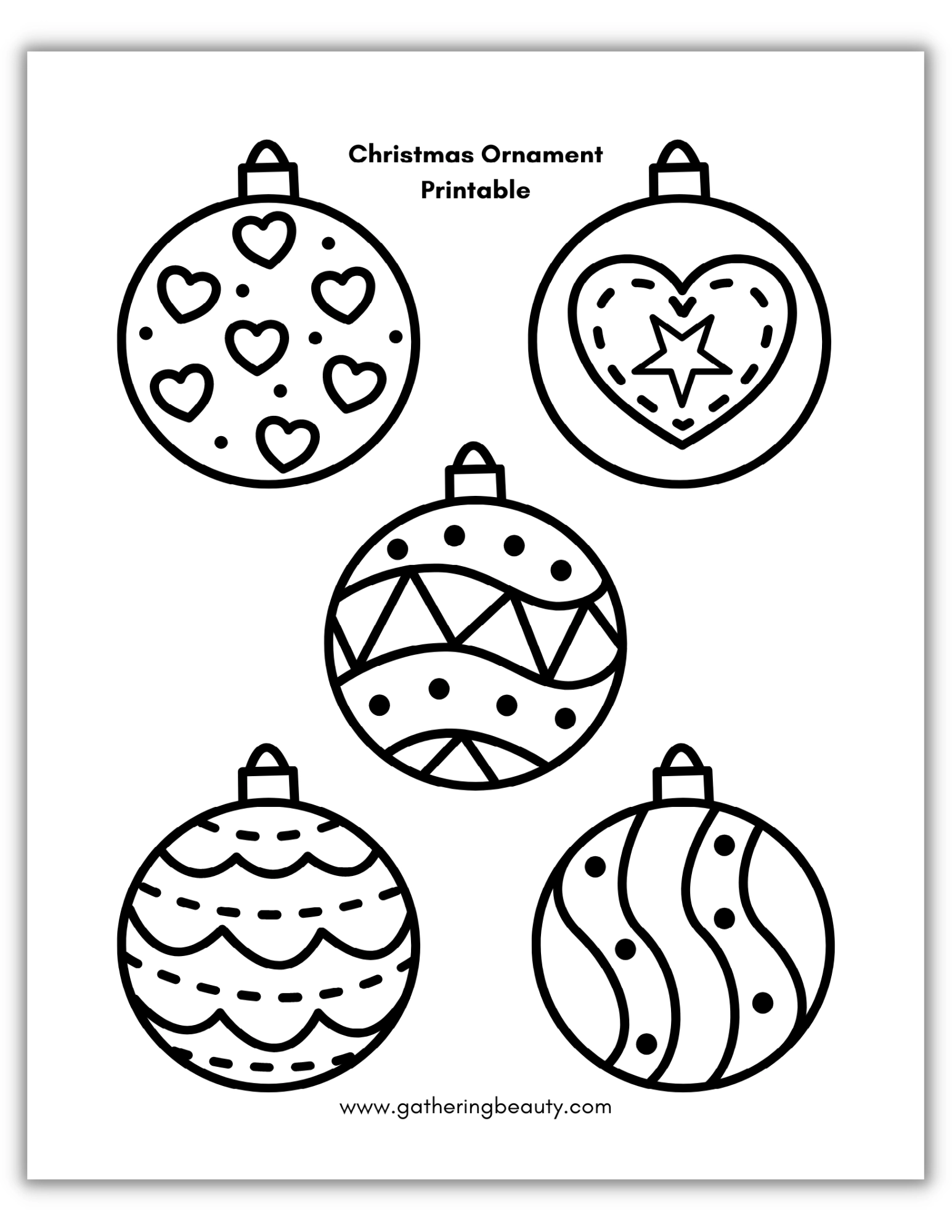 Printable Ornament Template