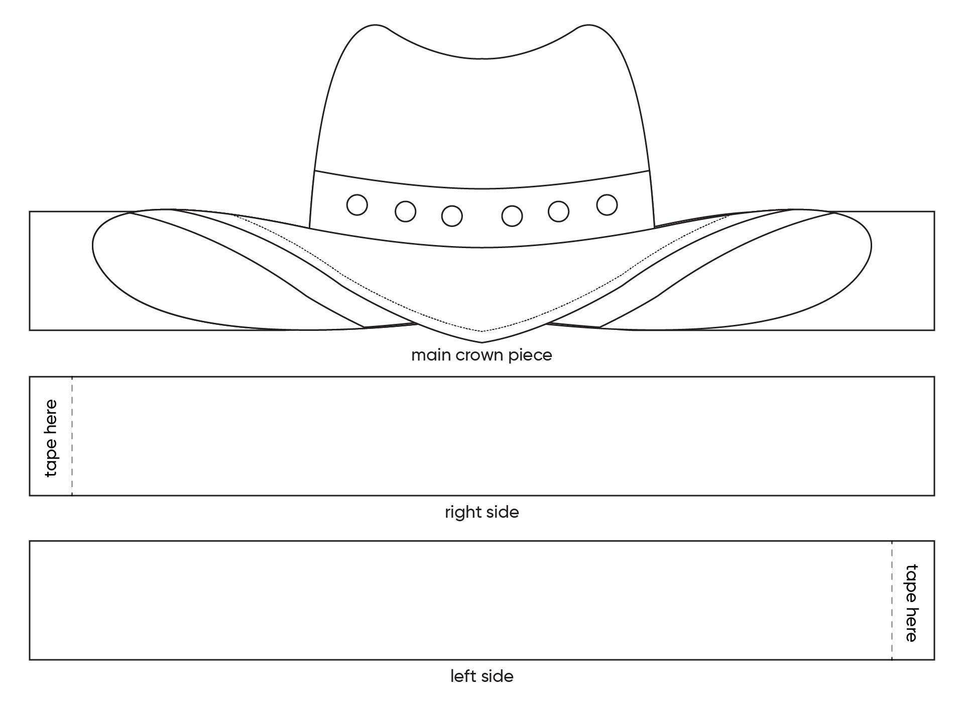 Cowboy Hat Paper Crown Printable Hat Template Cowboy Crafts