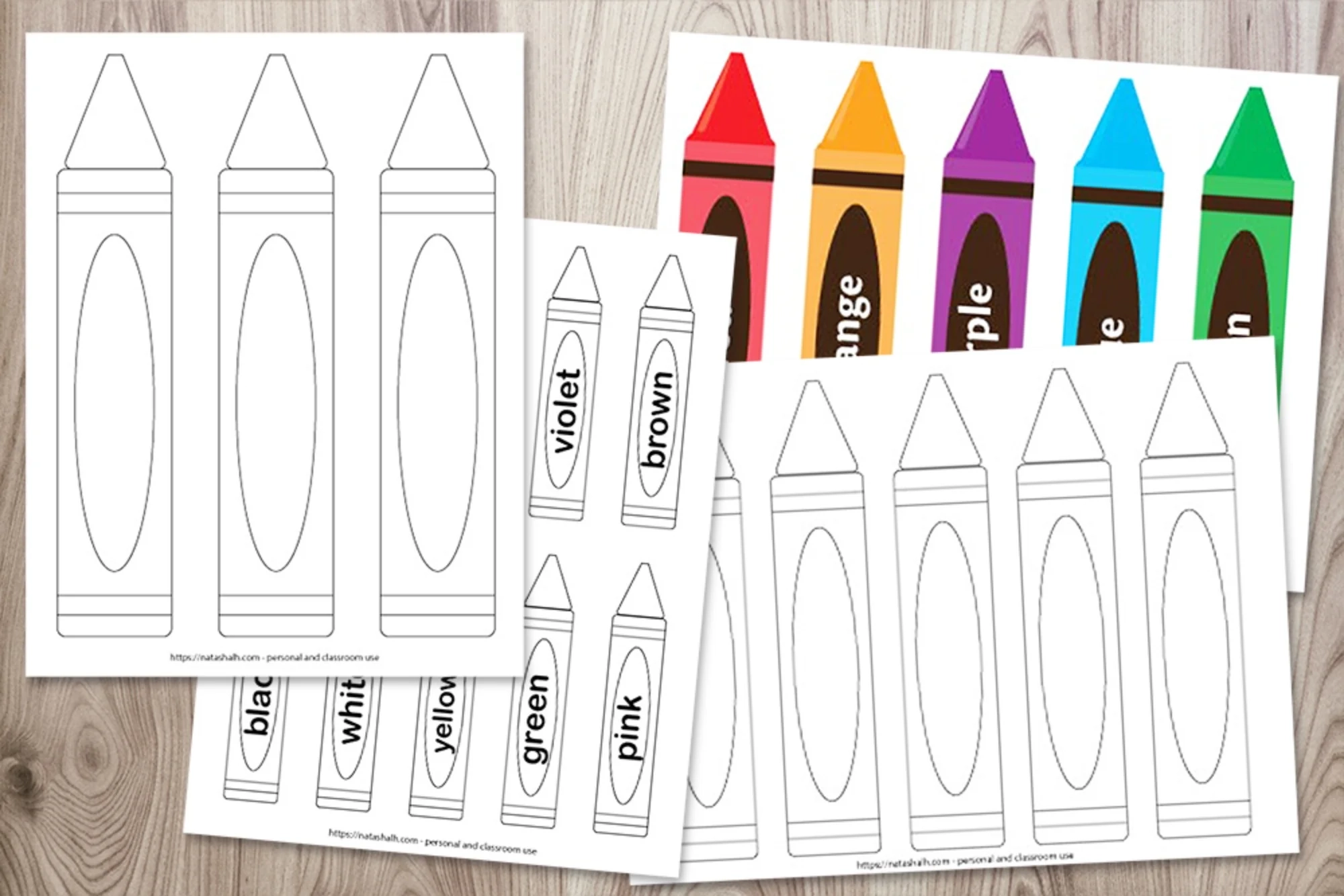 Printable Color Crayon Template