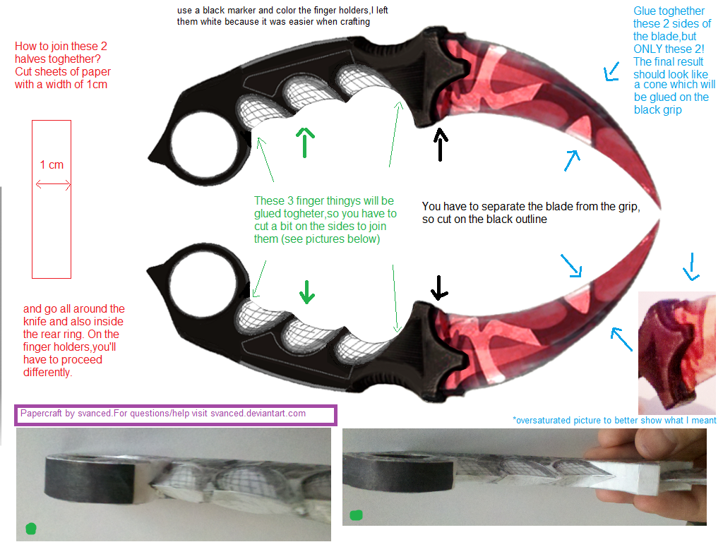 Actual Size Printable Karambit Knife Template