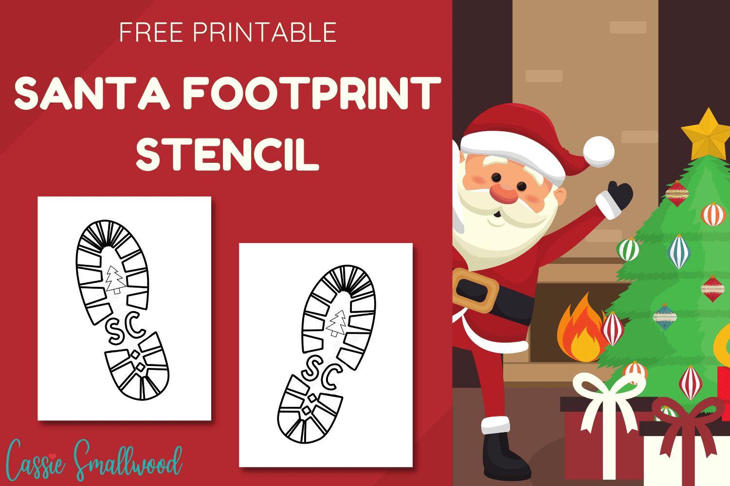 free printable santa footprints free printable santa footprints