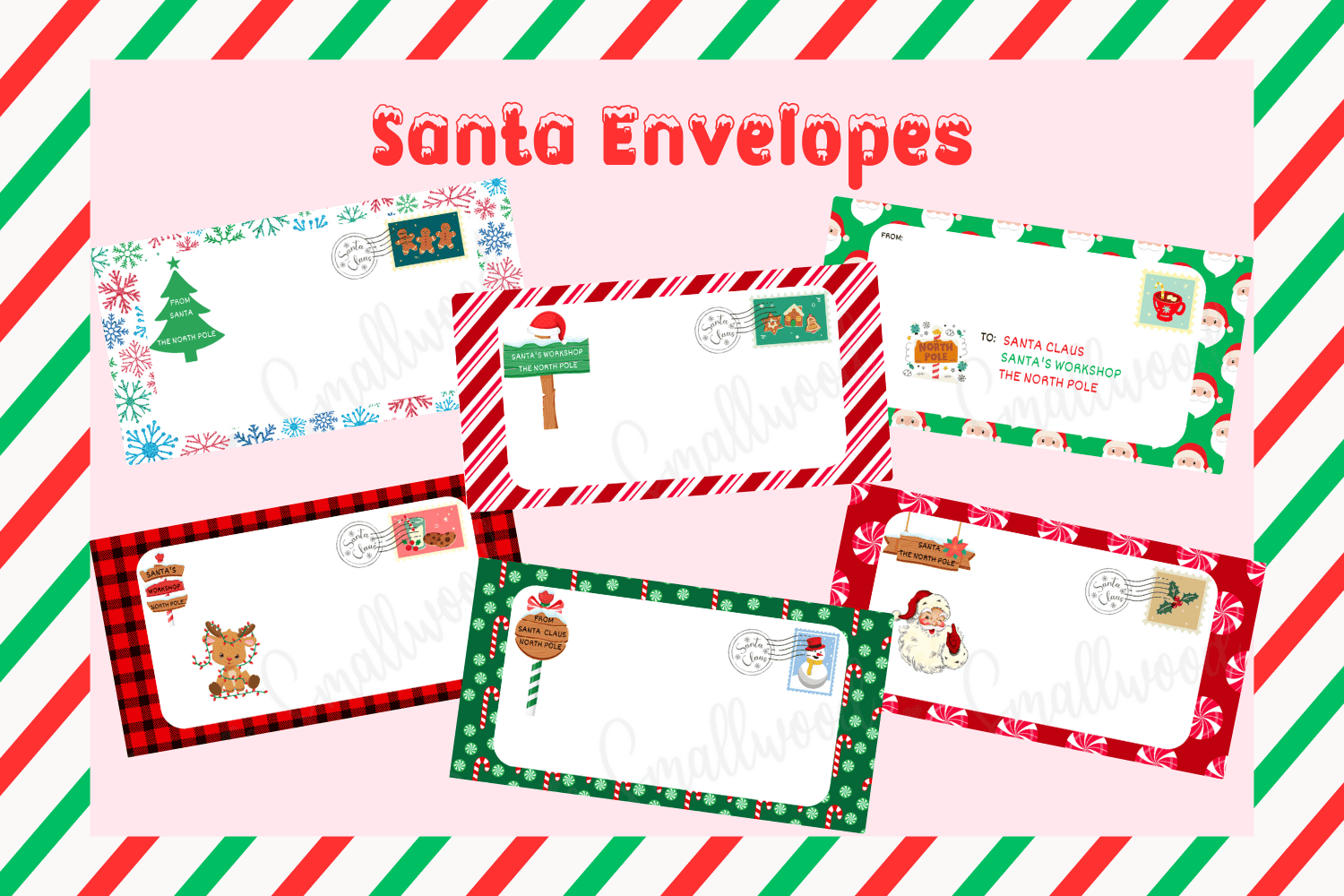 Cute Santa Envelopes Free Printable Cassie Smallwood Cute Santa Envelopes Free Printable Cassie Smallwood