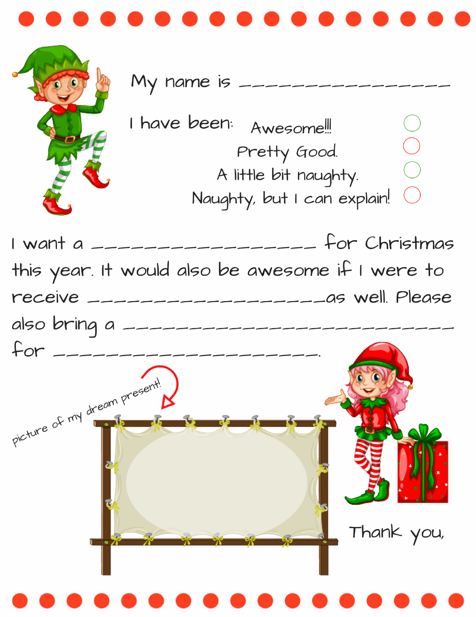 Free Printable Letters To Santa Templates