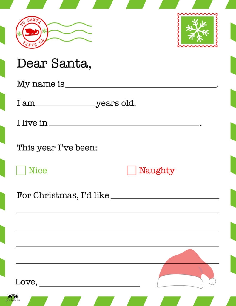 Letters To Santa Template Printable