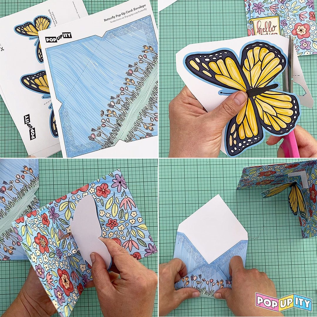 DIY Butterfly Pop Up Card Popupity Printable Template