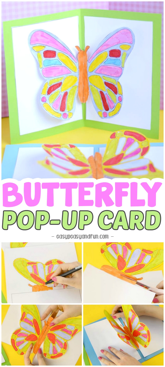 Printable Butterfly Pop Up Card Template Printable Butterfly Pop Up Card Template