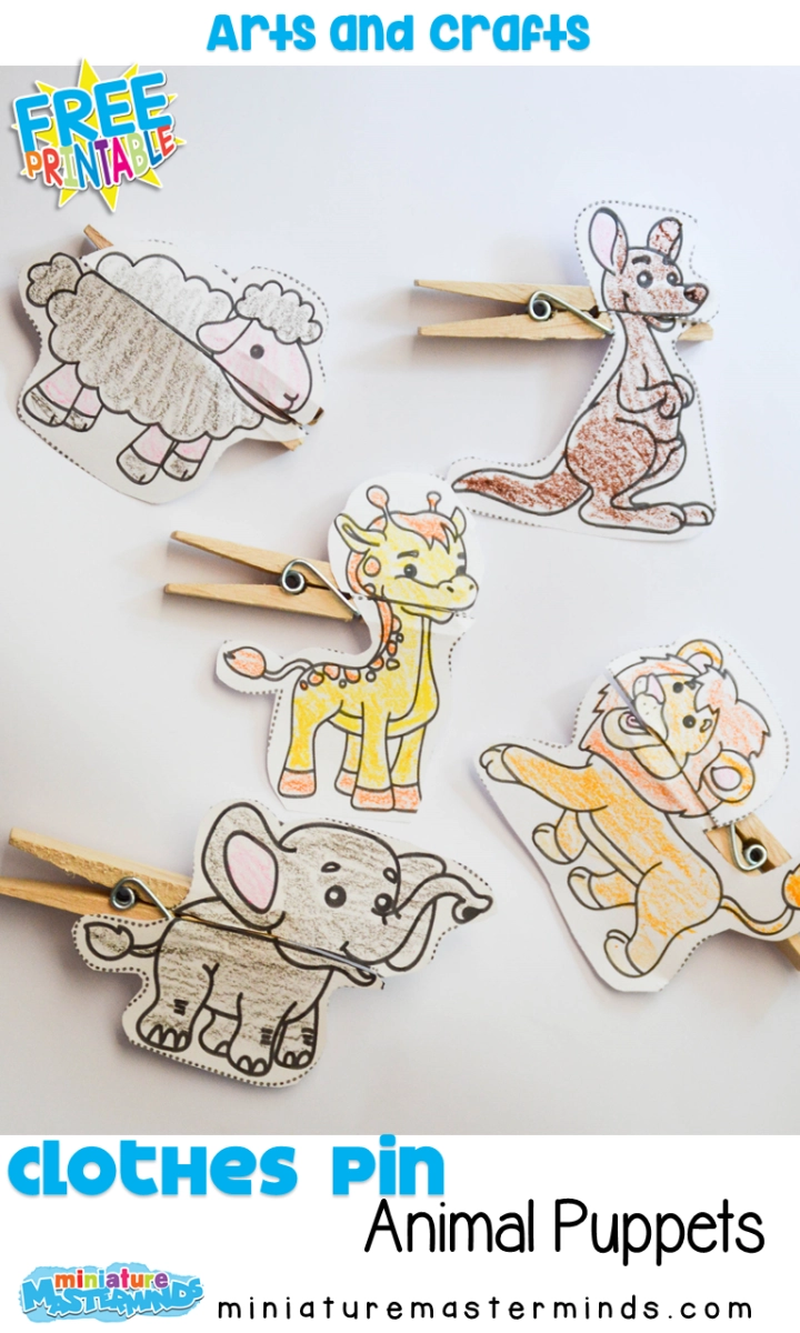 Printable Paper Clothespin Puppet Template Free
