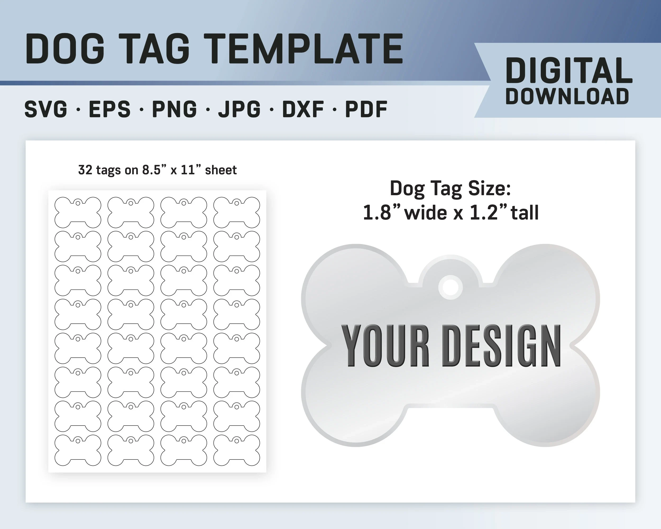 Dog Tag Template Bone Tag Schablone Knochen Schl sselanh nger 