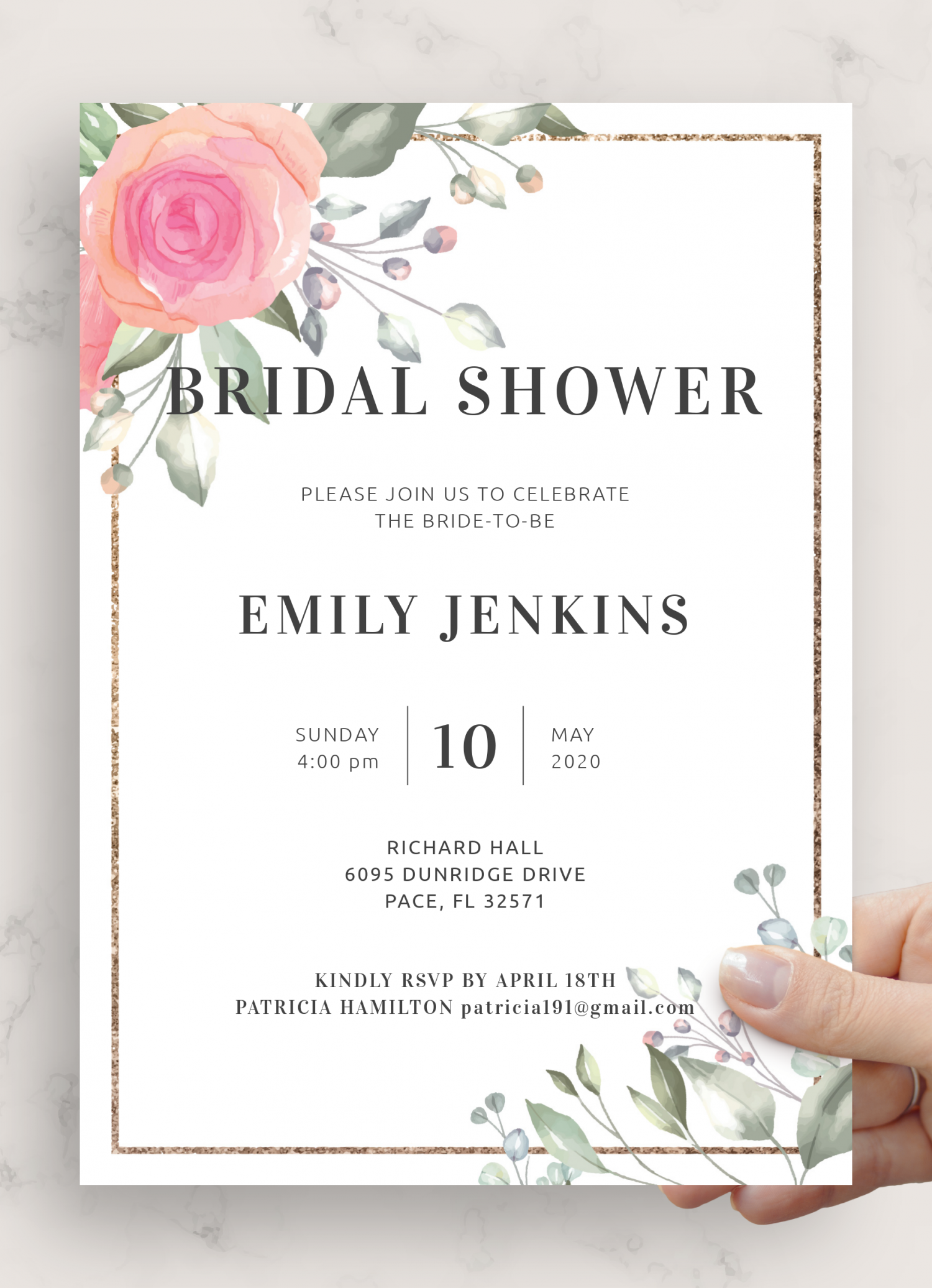 Download Printable Floral Bridal Shower Invitation PDF Download Printable Floral Bridal Shower Invitation PDF