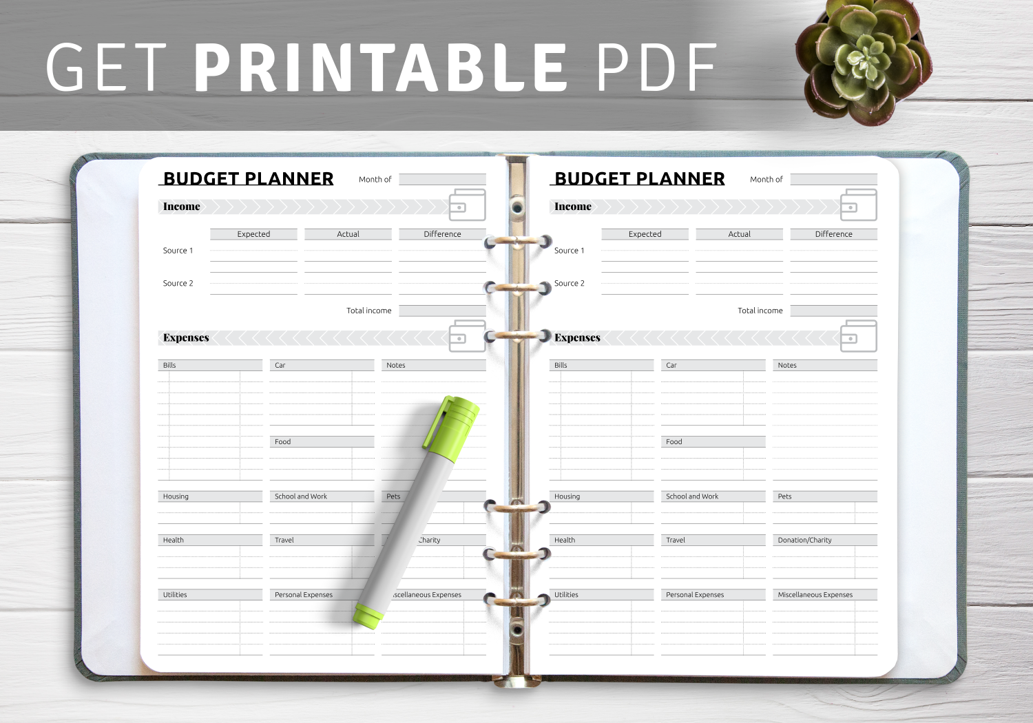 Download Printable Simple Monthly Budget Template PDF Download Printable Simple Monthly Budget Template PDF