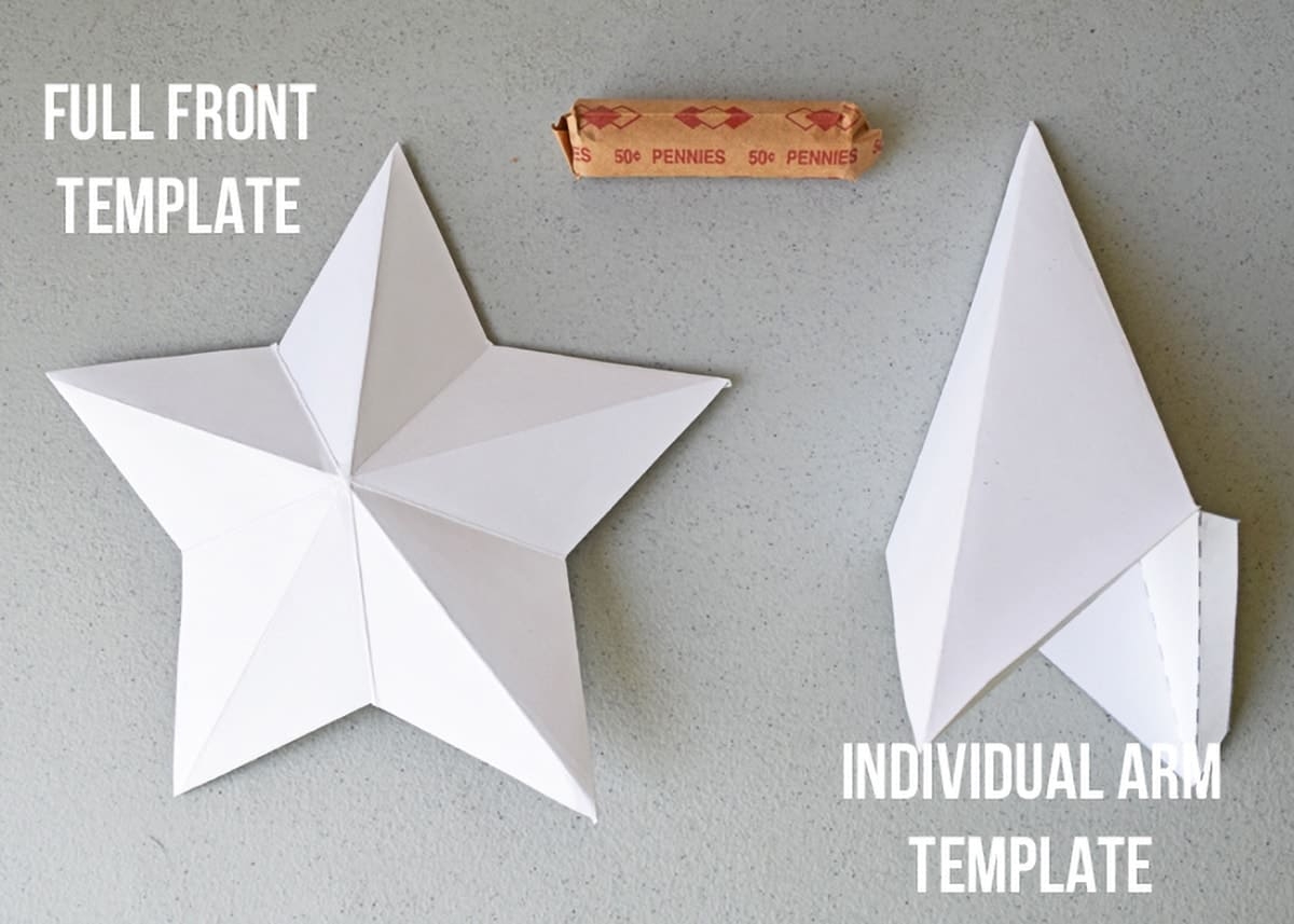 Printable 3d Paper Star Template