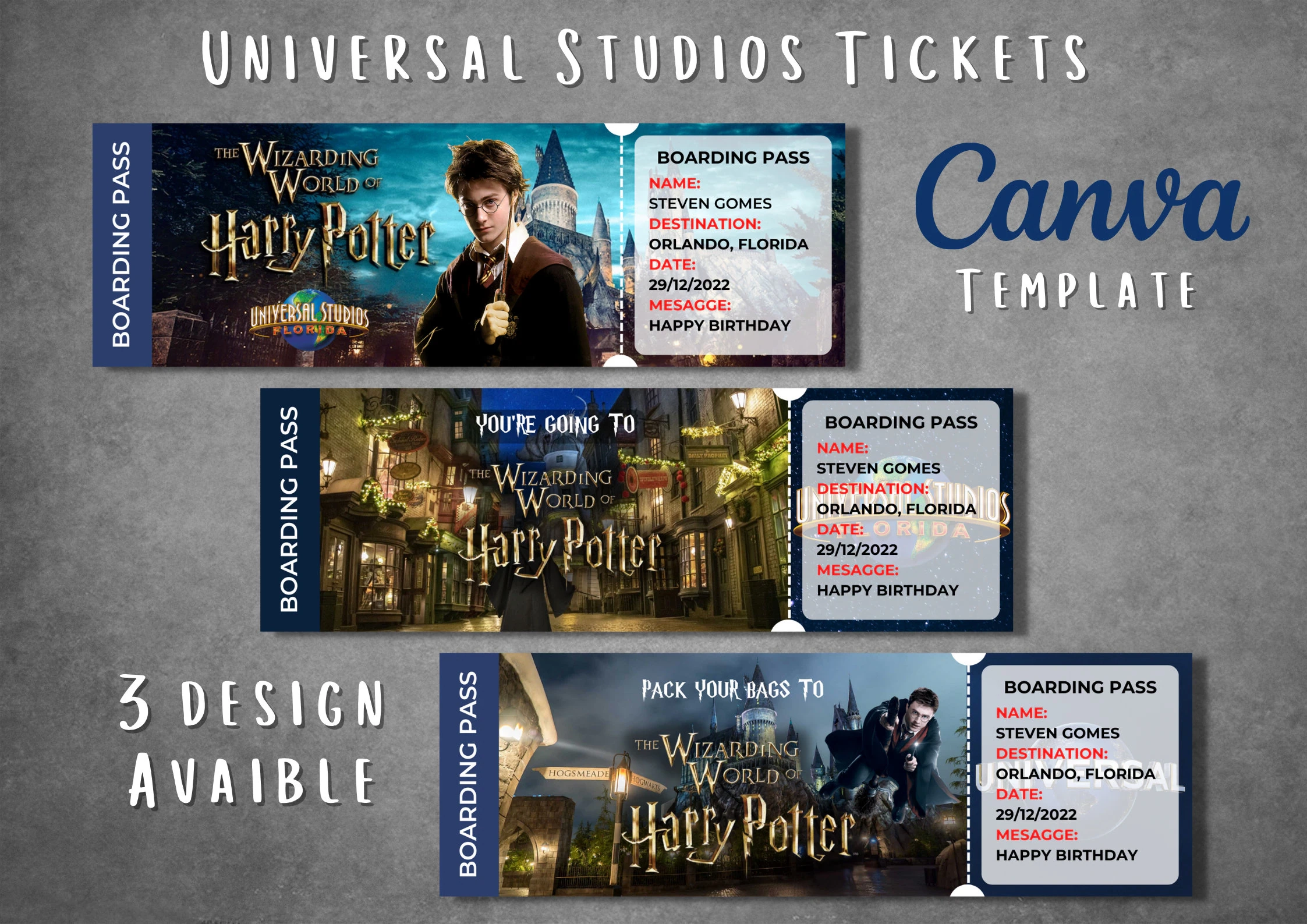 free harry potter vacation announcement printable