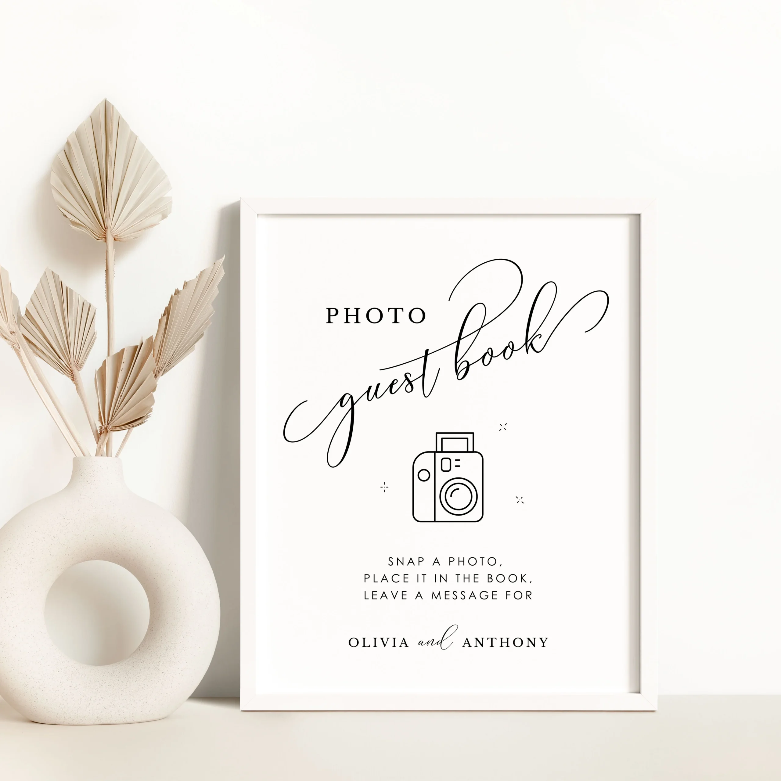Free Printable Polaroid Guest Book Sign Template