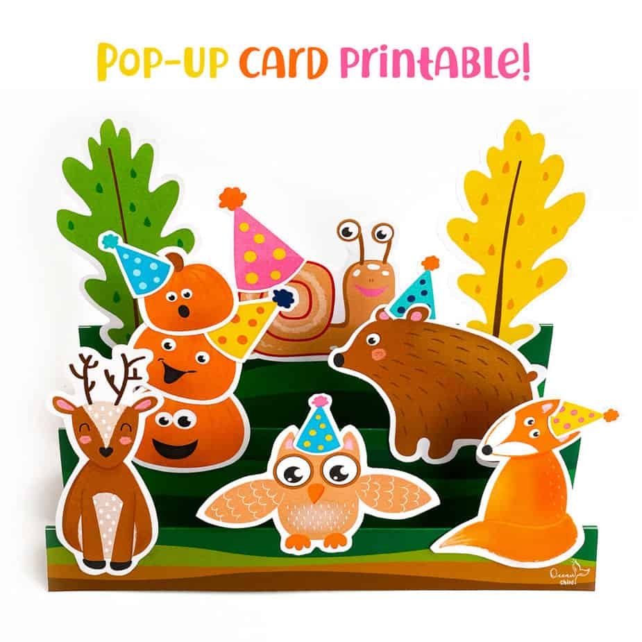 Printable Animal Pop Up Card Template