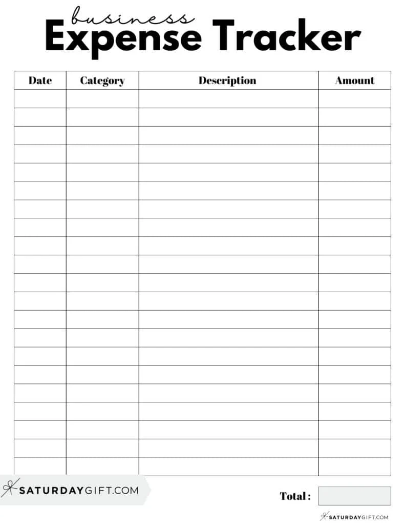 Small Business Printable Expense Report Template