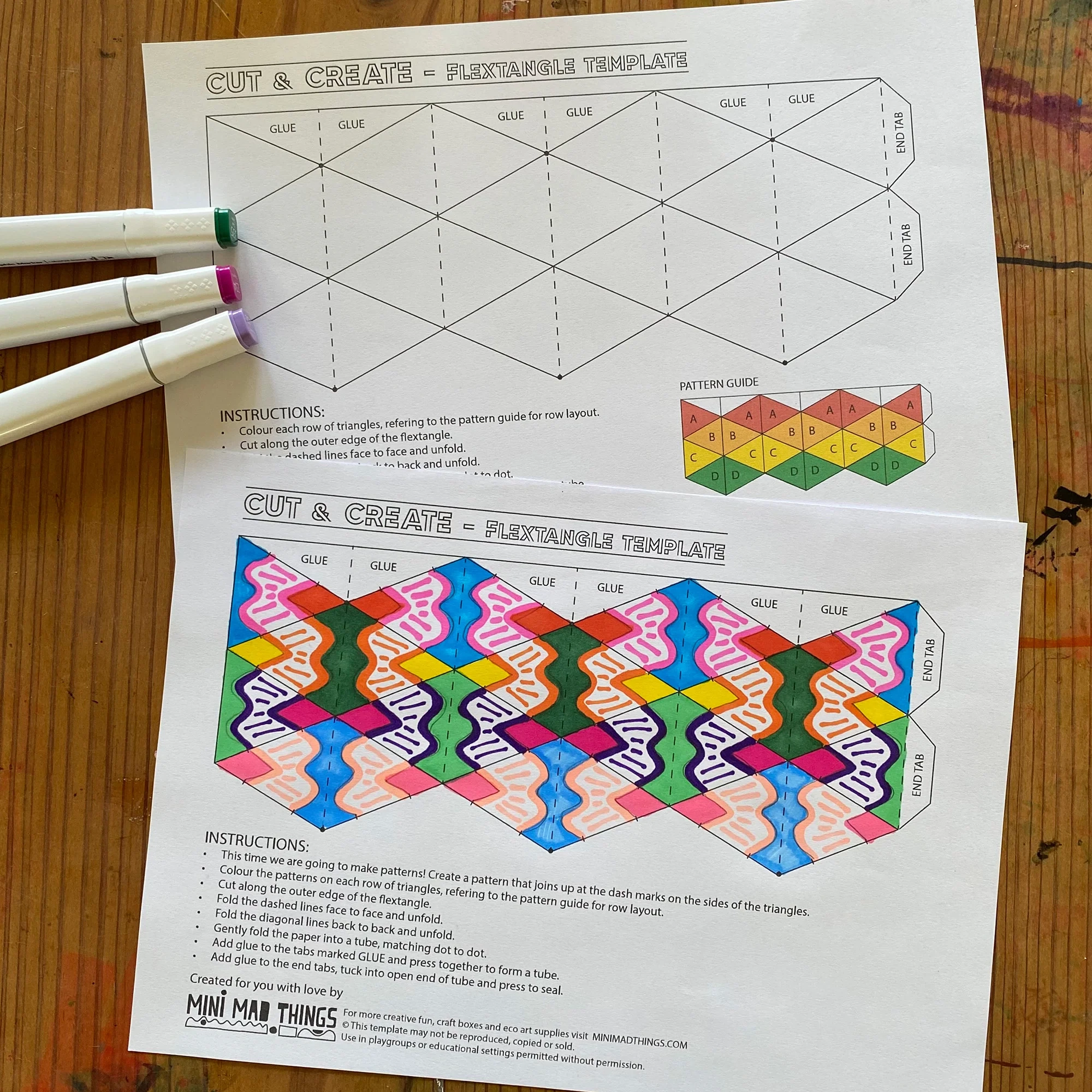 Printable Flextangle Template Patterns