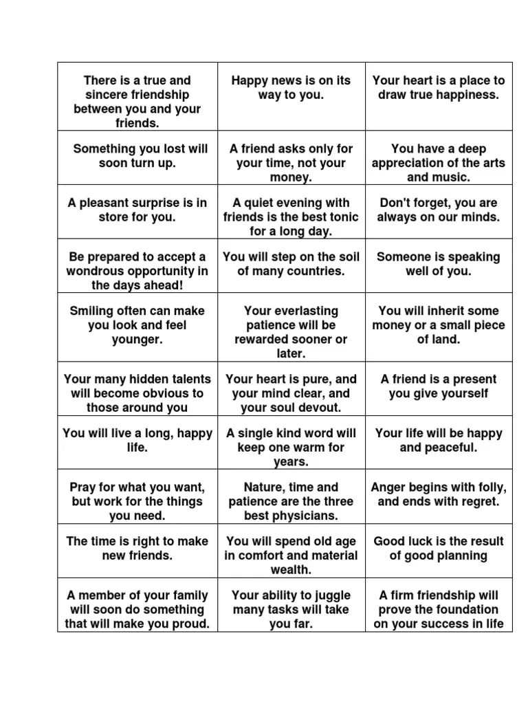 Fortune Cookies PDF Luck Wealth