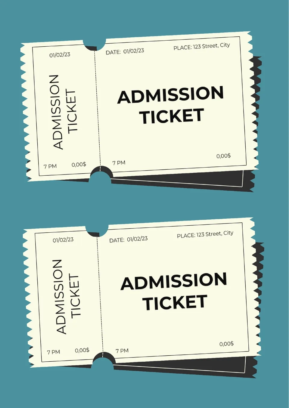 Free Admission Ticket Template For Google Docs