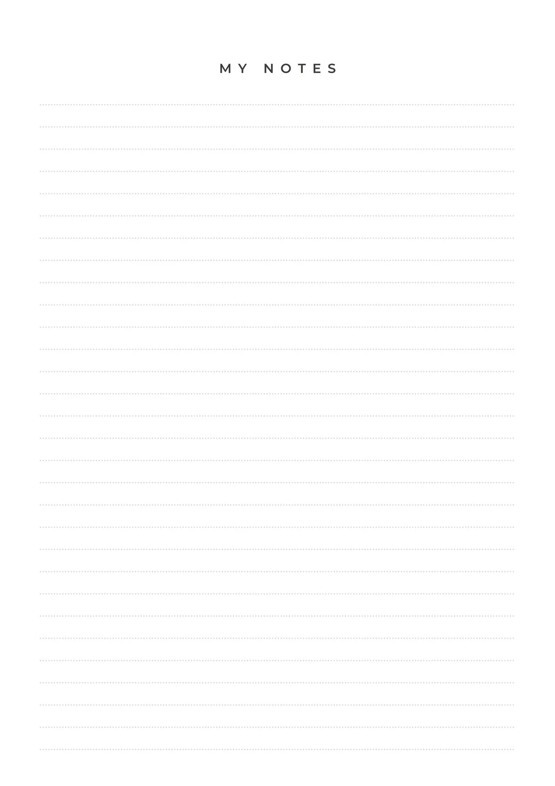 Printable Notes Template Printable Notes Template